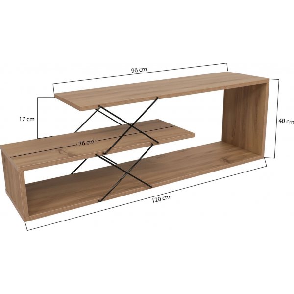 Zigzag mediebenk - Eik