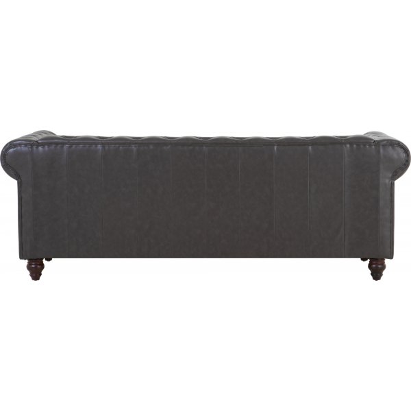 Chesterfield Royal 3-seters sofa - Svart vintage (PU skinn) Chesterfield Royal 3-seters sofa - Svart vintage (PU skinn)