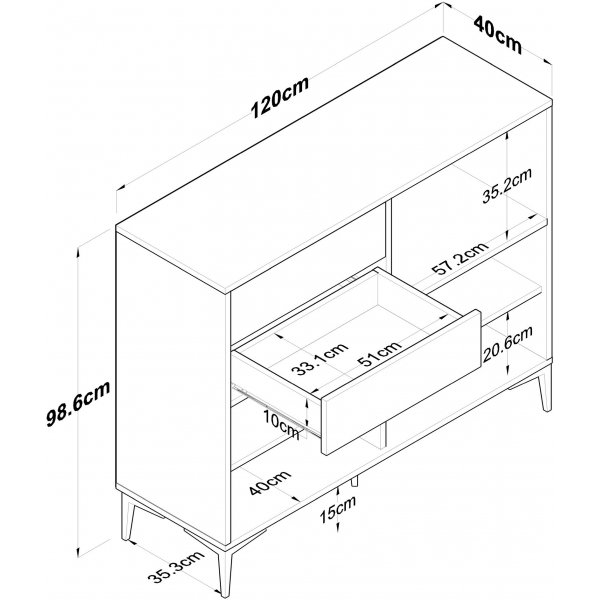 Jericho kjøkkenskap 166 - Hvit/valnøtt Jericho kjøkkenskap 166 - Hvit/valnøtt