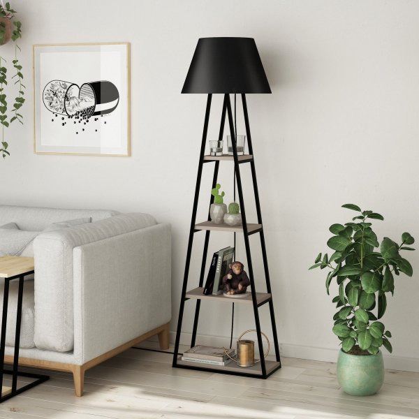 Pal gulvlampe - Lys mokka/svart