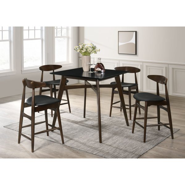 Florence barbord 90x90 cm - Valnøtt/svart Florence barbord 90x90 cm - Valnøtt/svart