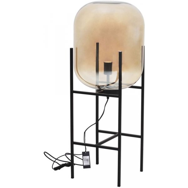 Elements gulvlampe - Sort/klart glass