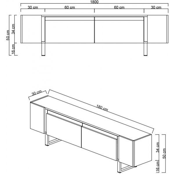 Erki TV-stativ - Hvit/sølv Erki TV-stativ - Hvit/sølv