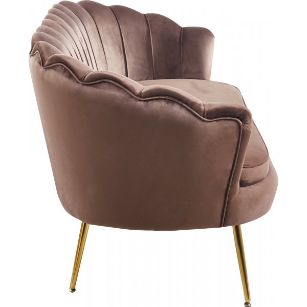 Musslan 3-seters sofa - Brun / messing + Flekkfjerner for møbler Musslan 3-seters sofa - Brun / messing + Flekkfjerner for møbler