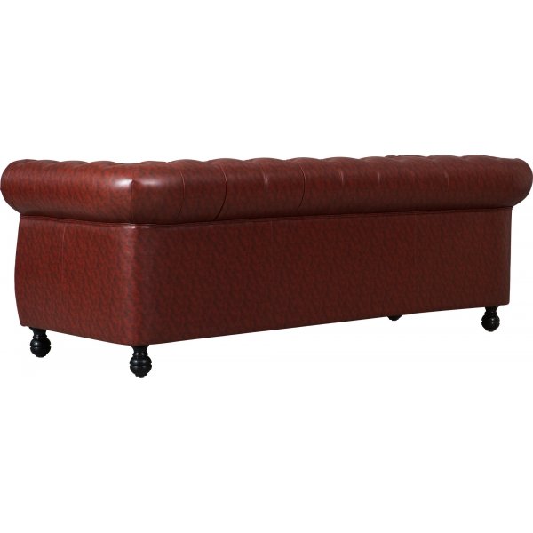 Sofa Chesterfield 3-seter i brunt PU - Charles Sofa Chesterfield 3-seter i brunt PU - Charles