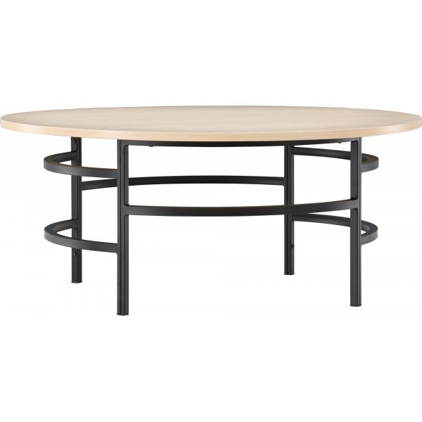 Copenhagen sofabord Ø100 cm - Whitewash/sort Copenhagen sofabord Ø100 cm - Whitewash/sort