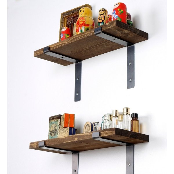 Lamba vegghylle 3 - Svart/valnøtt Lamba vegghylle 3 - Svart/valnøtt