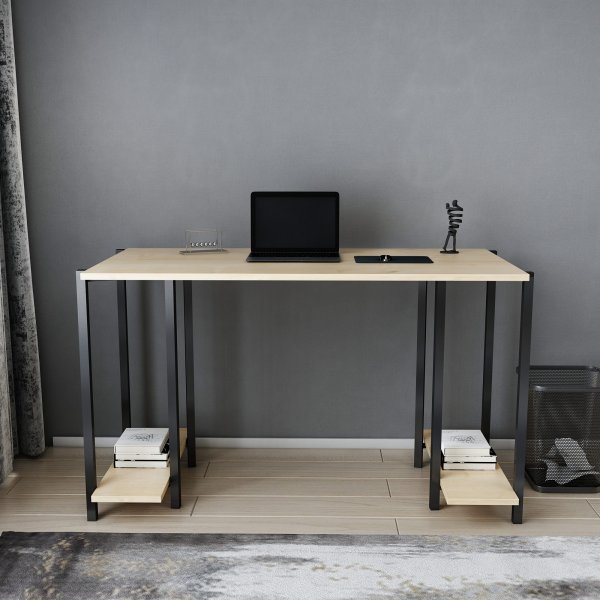 Academy skrivebord 125,2 x 60 cm - Sort/eik Academy skrivebord 125,2 x 60 cm - Sort/eik