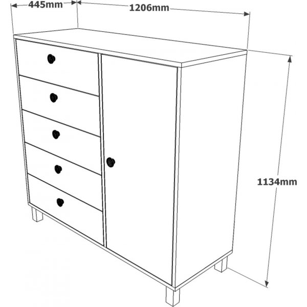 Vilamo kommode 83 - Furu/hvit Vilamo kommode 83 - Furu/hvit