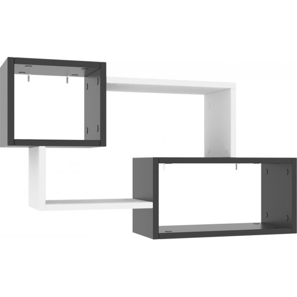 Ejder vegghylle - Antrasitt/hvit