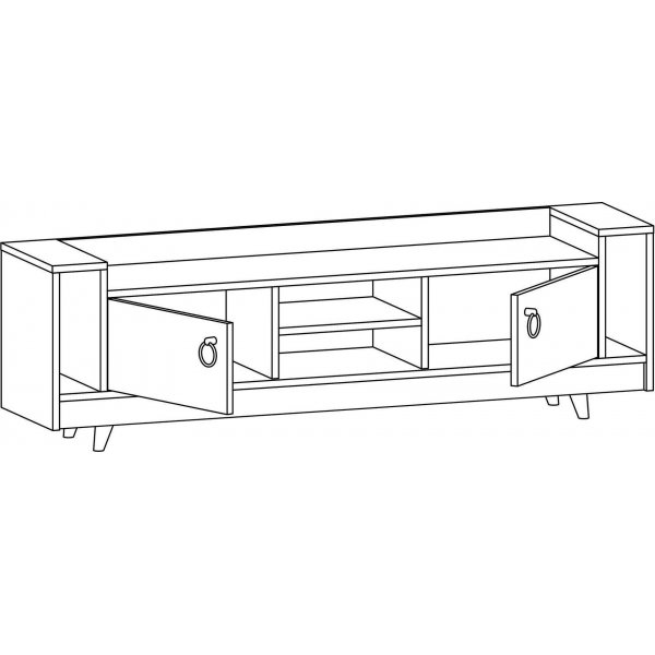 Tyler mediebenk - Antrasitt/eik