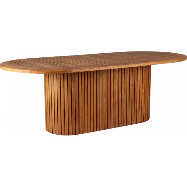 Salt ovalt teak spisebord 220x100 cm - Teakbord