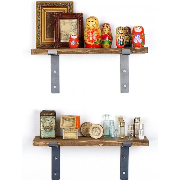 Lamba vegghylle 3 - Svart/valnøtt Lamba vegghylle 3 - Svart/valnøtt