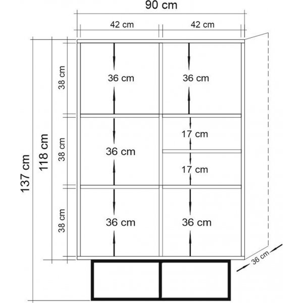 Quantum Taxon bokhylle - Furu/svart