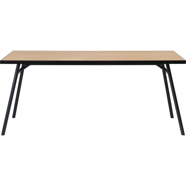 Fiskebein spisebord 180x90 cm - Sort / Eik