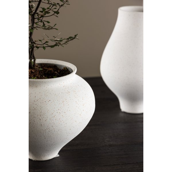 Rellis vase 18 x 18 cm - Sort/Hvit