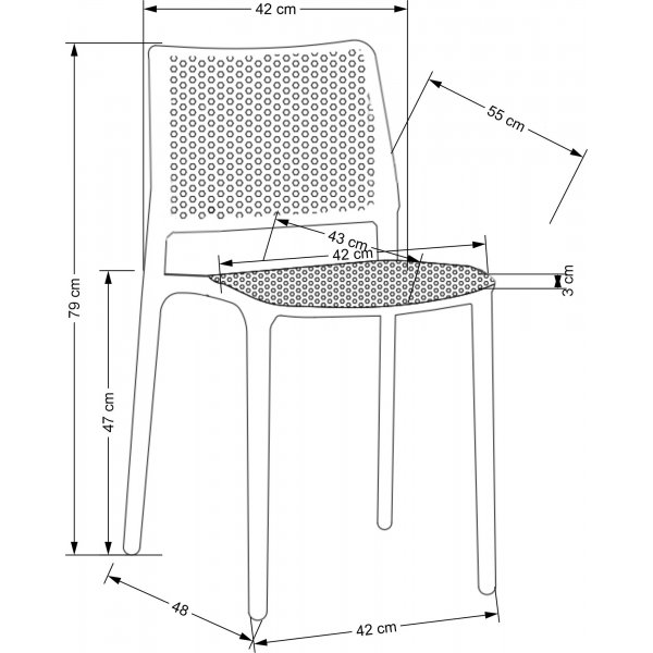 Cadeira stabelbar spisestuestol 514 - Sort