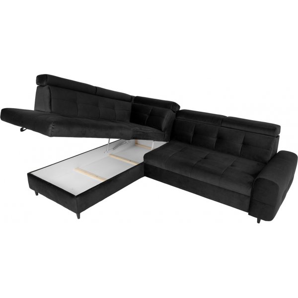 Matras hjørnesovesofa med åpen ende venstre - Sort Matras hjørnesovesofa med åpen ende venstre - Sort