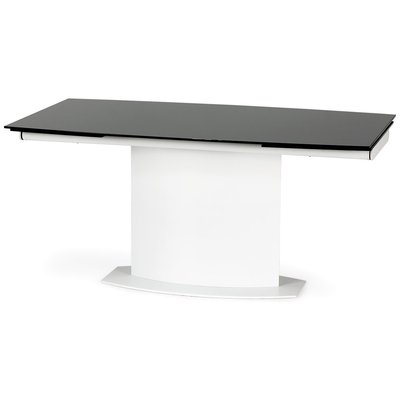 Leslie spisebord 160-250 cm - Hvit/sort