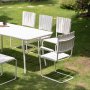 Holmsund matvaregruppe; bord 180x80 cm med 8 stoler (2 lenestoler + 6 stoler)