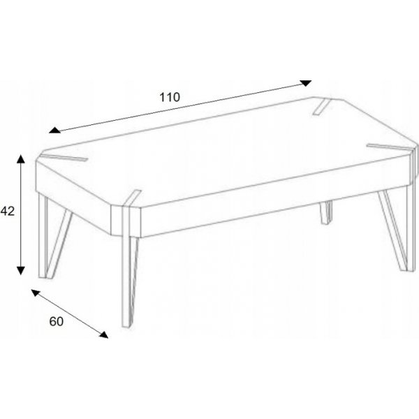 Marlene sofabord - Svart/betongm�nster
