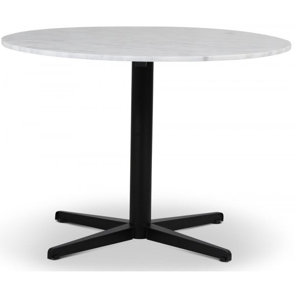 SOHO spisebord 105 cm - Matt svart kryssfot / Lys marmor