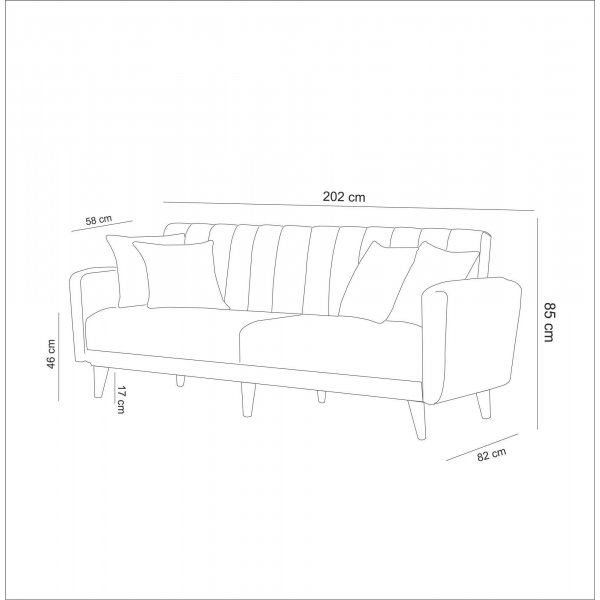 Aqua 3-seters sovesofa - Krem Aqua 3-seters sovesofa - Krem