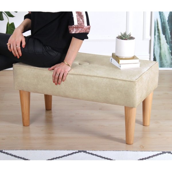 Firkantet krakk - Krem Firkantet krakk - Krem