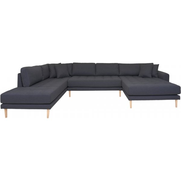 Lido U sofa med pen finish - Mrkegr