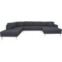 Lido U sofa med pen finish - Mrkegr