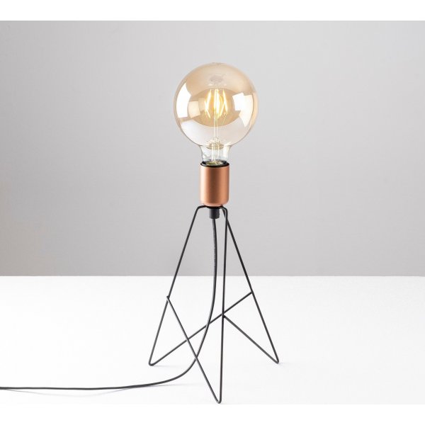 Piramit bordlampe - Svart/kobber Piramit bordlampe - Svart/kobber