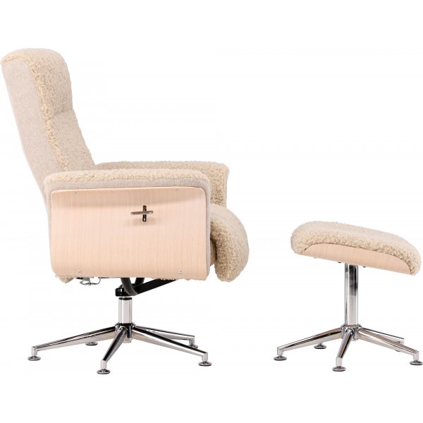 Hagön hvilestol med fotskammel - Whitewash + Flekkfjerner for møbler Hagön hvilestol med fotskammel - Whitewash + Flekkfjerner for møbler