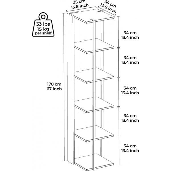 Furba bokhylle - Eik Furba bokhylle - Eik
