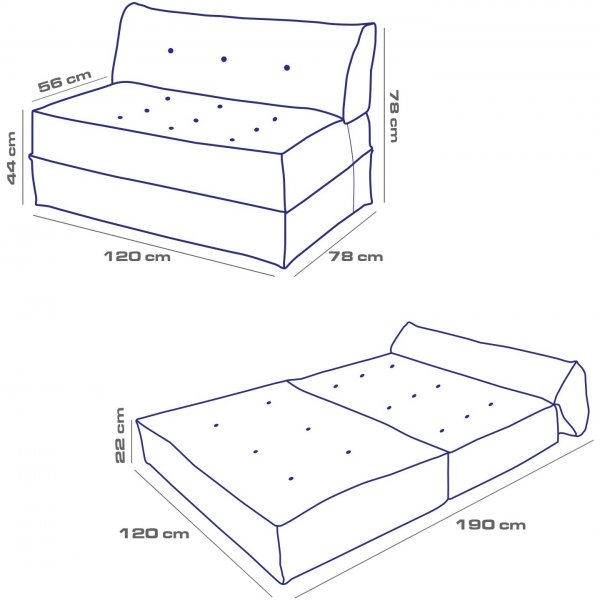 Faldi 2-seters sovesofa - Petroleumsgrønn Faldi 2-seters sovesofa - Petroleumsgrønn