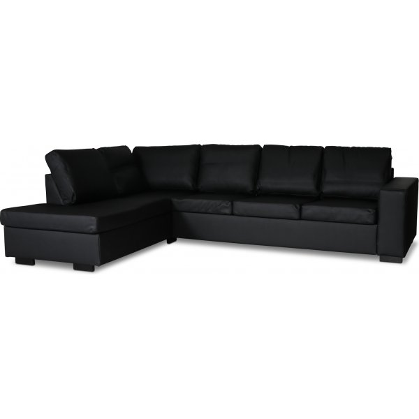 Solna sofa med pen finish 304 cm venstre - Svart bunnet lr