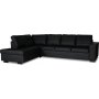 Solna sofa med pen finish 304 cm venstre - Svart bunnet lr