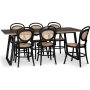 Edge 3.0 spisegruppe 190x90 cm inkludert 6 stk. svarte Alicia stoler i byd tre - svart hytrykkslaminat (HPL)