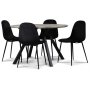 Smokey Spisegruppe, rundt spisebord med 4 stk Carisma flyelsstoler - Sort