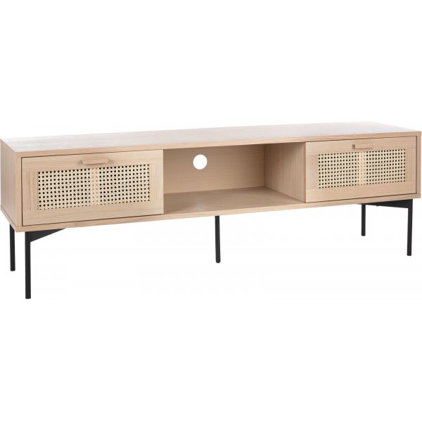 Raffels TV-benk - Hvitpigmentert eikefiner