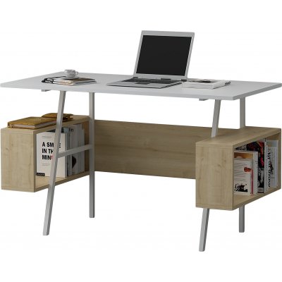 Iommi skrivebord 120x60 cm - Hvit/eik