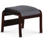 Marsta lenestol med fotskammel - Gr / Mahogny