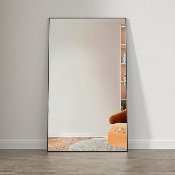 Helfigursspeil 100 × 170 cm - Svart aluminiumsramme - Blanche Helfigursspeil 100 × 170 cm - Svart aluminiumsramme - Blanche