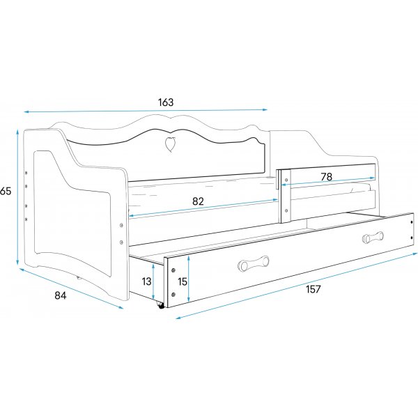 Julia barneseng 80x160 cm - Hvit Julia barneseng 80x160 cm - Hvit