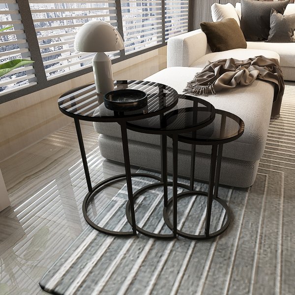 Kyoto salongbord Ø34/42/50 cm - Sort Kyoto salongbord Ø34/42/50 cm - Sort