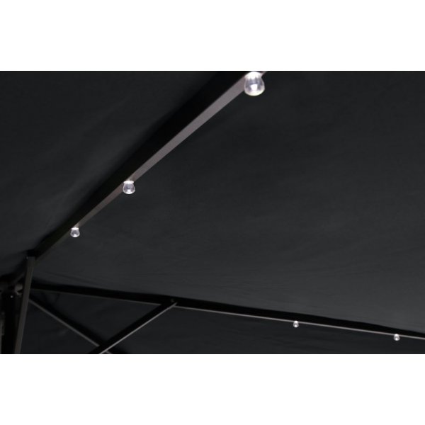 Parasoll Malta med soldrevet LED belysning - Grå/lysegrå Parasoll Malta med soldrevet LED belysning - Grå/lysegrå