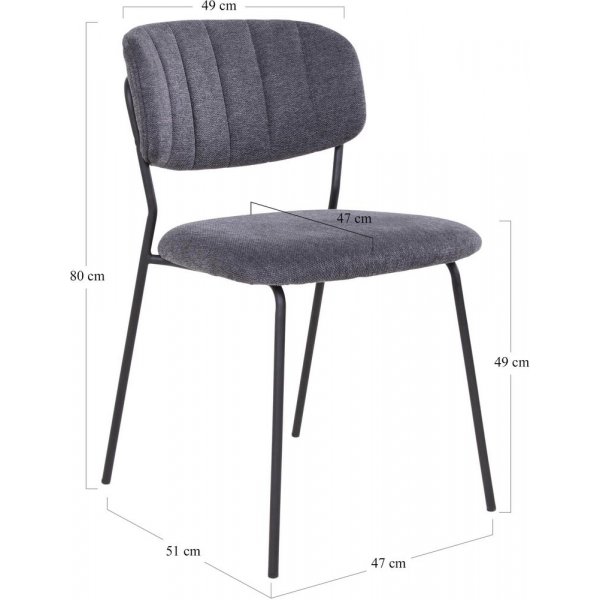 Alicante spisestol - mørkegrå / svart Alicante spisestol - mørkegrå / svart