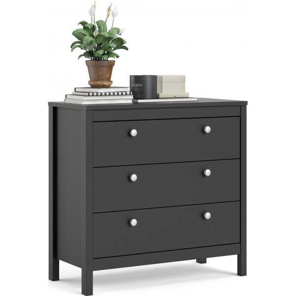 Madrid kommode med 3 skuffer - Sort