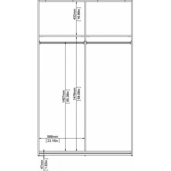 Verona smal garderobe - Sort Verona smal garderobe - Sort