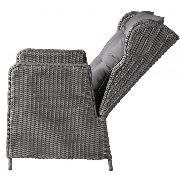 Penssylvania utemøbelgruppe høy rygg med recliner (3+1+1) - Grå kunstrotting Penssylvania utemøbelgruppe høy rygg med recliner (3+1+1) - Grå kunstrotting