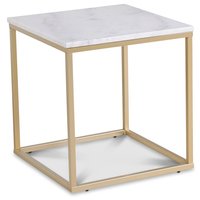 Accent stuebord 50 - Hvit marmor / Matt messing Accent stuebord 50 - Hvit marmor / Matt messing